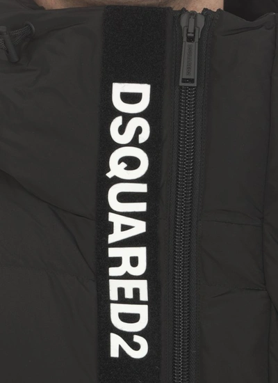 Shop Dsquared2 Logoed Down Jacket In Black