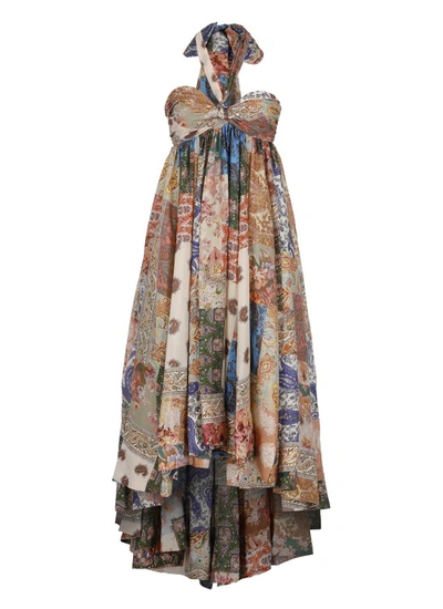 Shop Zimmermann Devi Halter Dress In Multicolor