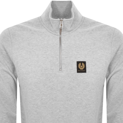 Shop Belstaff Quarter Zip Sweatshirt Grey