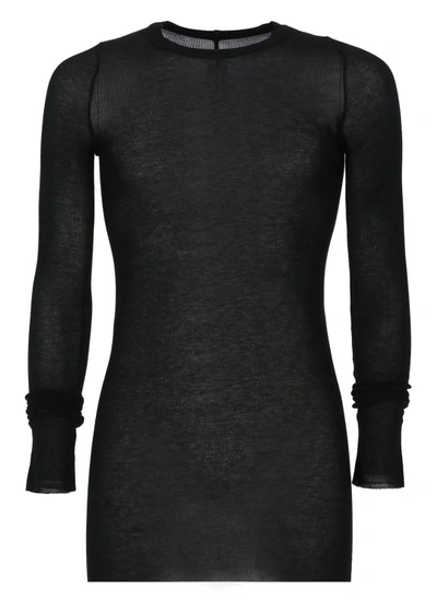 Shop Rick Owens Elastic Ribbed Sweater In Black