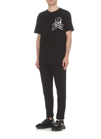 Shop Philipp Plein Skull And Bones T-shirt In Black