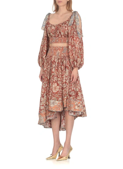 Shop Zimmermann Silk Top In Brown