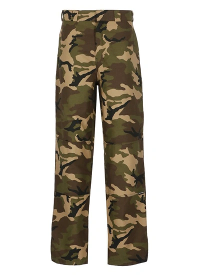 Shop Palm Angels Camouflage Trousers In Black