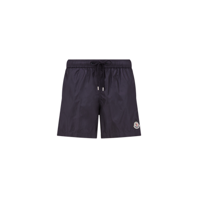 Shop Moncler Collection Swim Shorts, Blue, Size: L