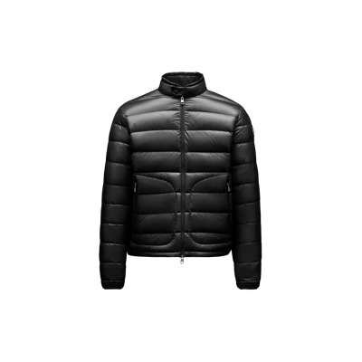 Shop Moncler Collection Acorus Short Down Jacket, Black, Size: 7 In Noir