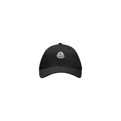 Shop Moncler Gabardine Baseball Cap, Black, Size: M