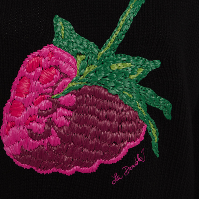 La Doublej Embroidered Lampone Sweater In Black