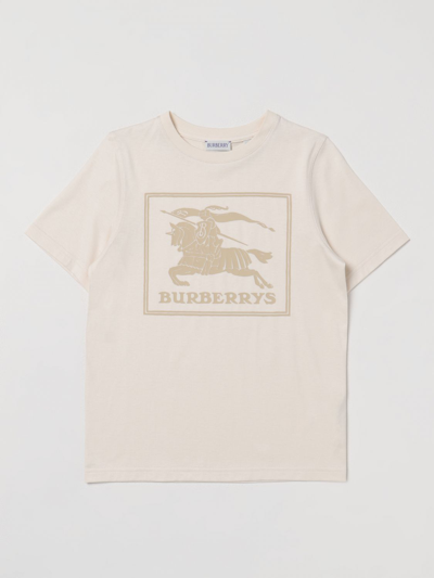 Shop Burberry Equestrian Knight Cotton Jersey T-shirt In Yellow Cream