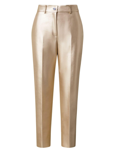 Shop Akris Punto Women's Feryn Metallic Tapered Pants In Gold