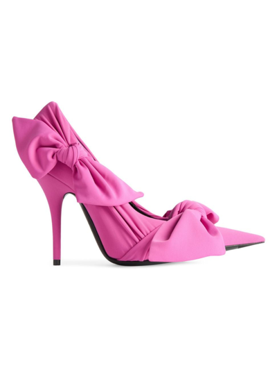 Shop Balenciaga Women's Knife Knot 110mm Pumps In Bright Pink