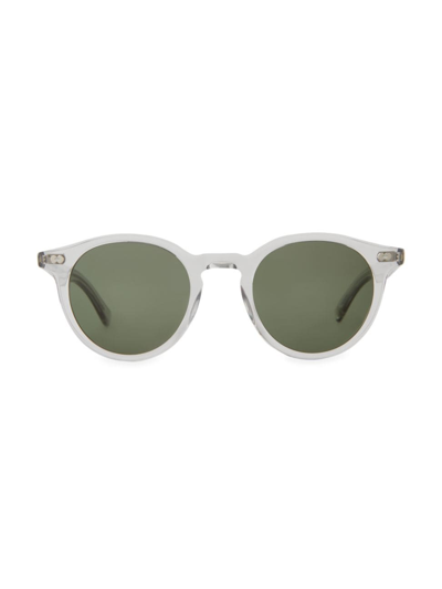 Shop Garrett Leight Men's 47mm Clune X Round Sunglasses In Translucent Green