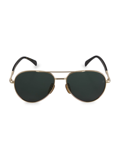 Shop David Beckham Men's 59mm Aviator Sunglasses In Gold Black Green