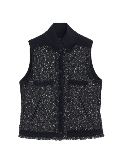 Shop Rag & Bone Women's Wool-blend Metallic Vest In Black Multi