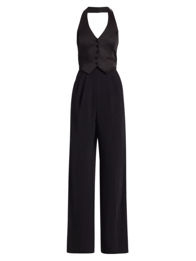 Shop Amanda Uprichard Women's Isadore Tailored Halterneck Jumpsuit In Black