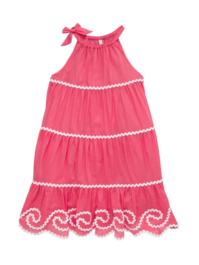 Shop Zimmermann Little Girl's & Girl's Junie Halter Dress In Coral Pink