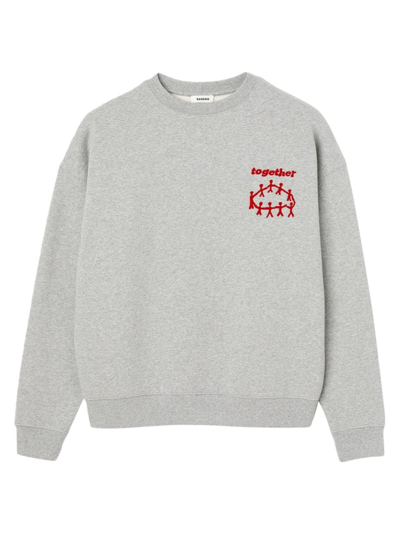 Shop Sandro Men's Together Sweatshirt In Grey