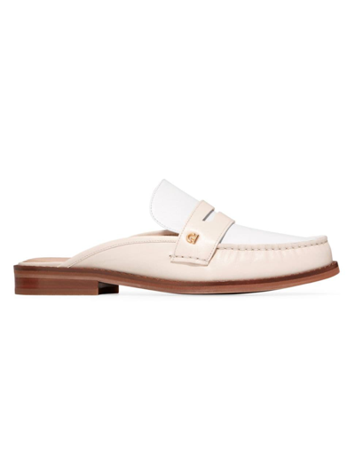 Shop Cole Haan Women's Lux Pinch Penny Leather Loafer Mules In Sandollar