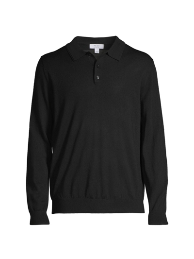 Shop Reiss Men's Trafford Polo Sweater In Black