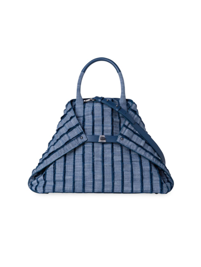 Shop Akris Women's Medium Ai Denim Top Handle Bag In Indigo