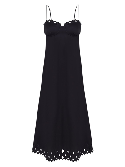 Shop Vix By Paula Hermanny Women's Tess Cotton-blend Maxi Dress In Black