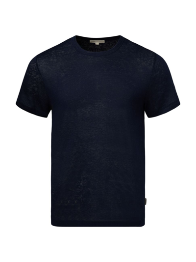 Shop Onia Men's Chad Linen T-shirt In Deep Navy