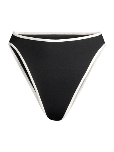 Shop L*space Women's Nora High-rise Bikini Bottom In Black Cream