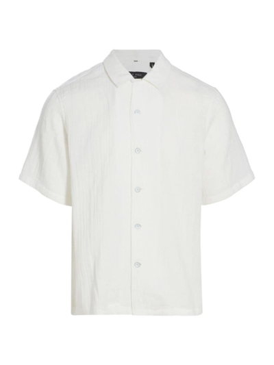 Shop Rag & Bone Men's Textured Short-sleeve Shirt In White