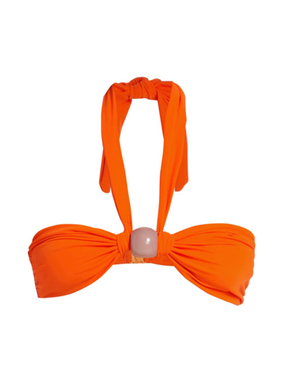 Shop Silvia Tcherassi Women's Valderice Bikini Top In Orange