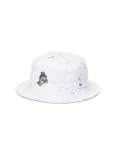 Shop Polo Ralph Lauren Kid's Painter Polo Bear Bucket Hat In White