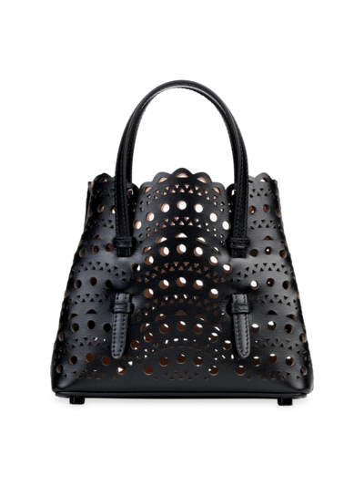 Shop Alaïa Women's Mina 16 Leather Crossbody Bag In Noir