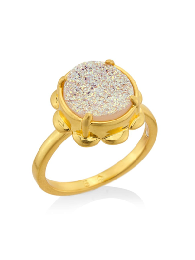 Shop Kate Spade Women's Goldtone & Agate Ring In Gold White