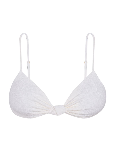 Shop Vix By Paula Hermanny Women's Erin Knotted Bikini Top In White
