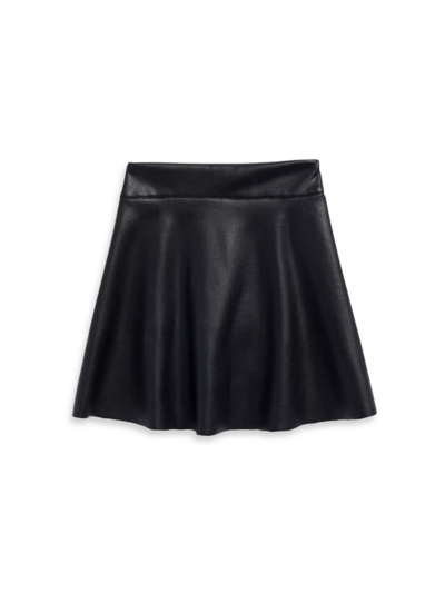 Shop Splendid Little Girl's & Girl's Faux Leather Skirt In Black