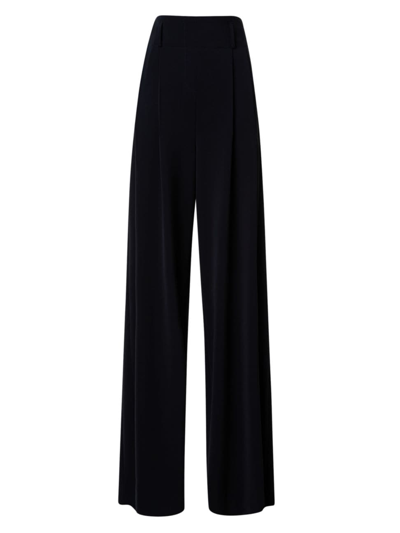 Shop Akris Punto Women's Wide-leg Wool Gabardine Pants In Black