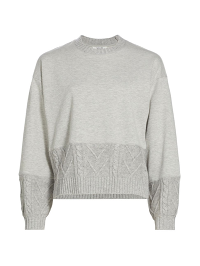 Shop Splendid Women's Vienna Cable-trimmed Sweater In Light Heather Grey