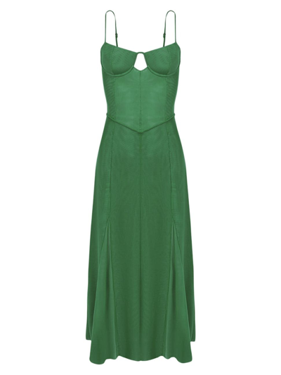 Shop Vix By Paula Hermanny Women's Maya Bustier Midi Dress In Green