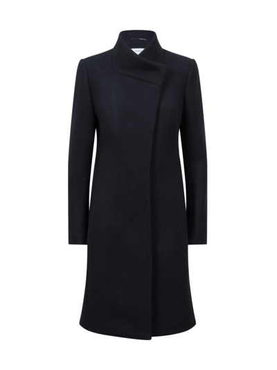 Shop Reiss Women's Mia Wool-blend Long Coat In Black