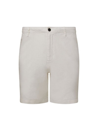 Shop Onia Men's Stretch Linen Shorts In White