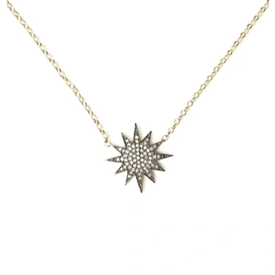 Shop Kirstie Le Marque Diamond And Gold Starburst Necklace