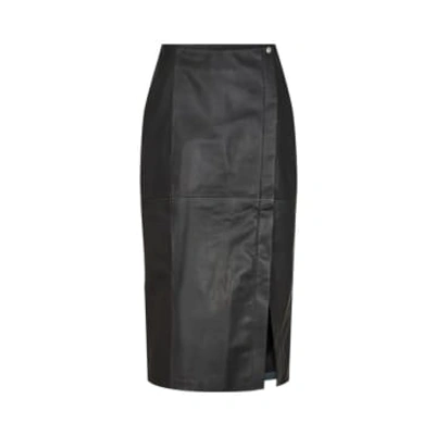 Shop Levete Room Globa 30 Leather Skirt In Black
