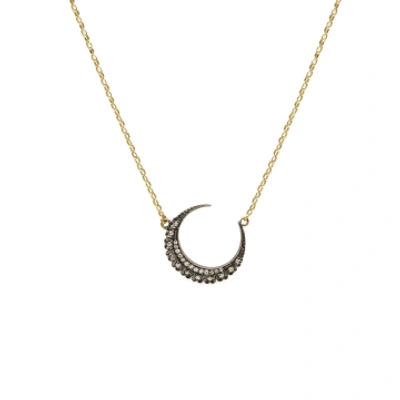 Shop Kirstie Le Marque Diamond Classic Crescent Necklace In Gold