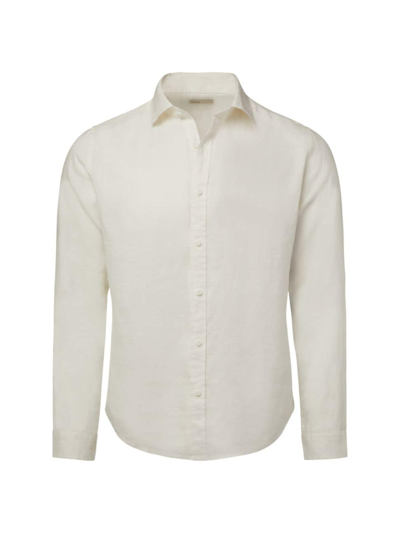 Shop Onia Men's Linen Slim-fit Shirt In White