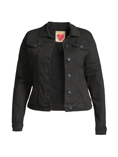 Shop Slink Jeans, Plus Size Women's Denim Trucker Jacket In Black