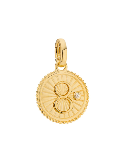 Shop Foundrae Women's Karma 18k Yellow Gold & 0.02 Tcw Diamond "8" Baby Medallion