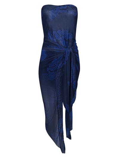 Shop Vix By Paula Hermanny Women's Quizas Lauren Abstract Midi-dress In Neutral
