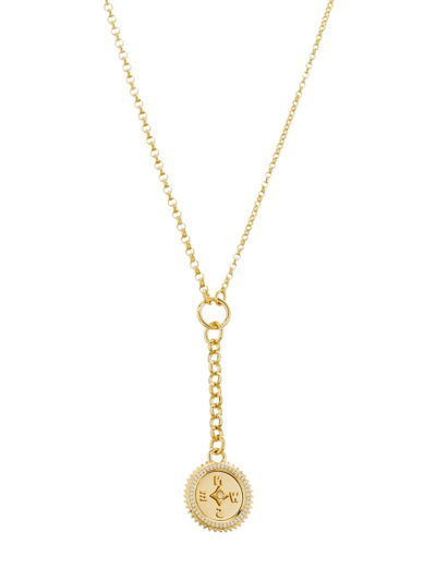 Shop Foundrae Women's Internal Compass 18k Yellow Gold & 0.13 Tcw Diamond Small Mixed Belcher Chain Necklace