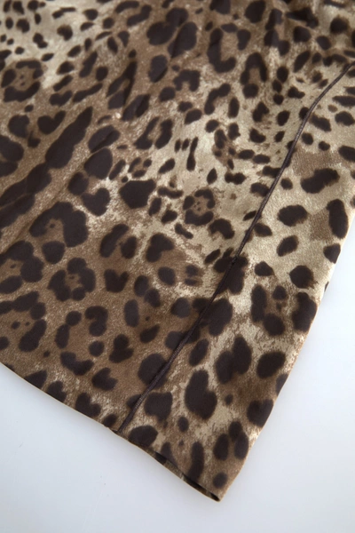 Shop Dolce & Gabbana Brown Leopard Viscose Sleeveless Tank Top