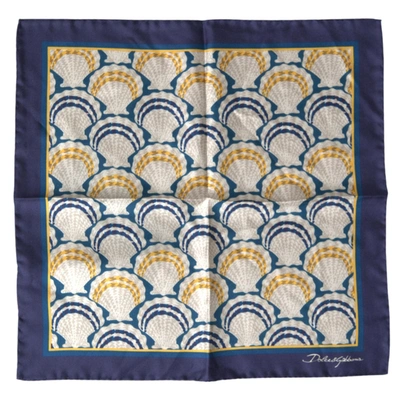 Shop Dolce & Gabbana Multicolor Shell Silk Square Handkerchief Scarf