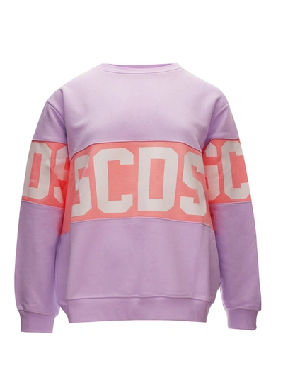 Shop Gcds Liliac Sweatshirt With Logo In Violet