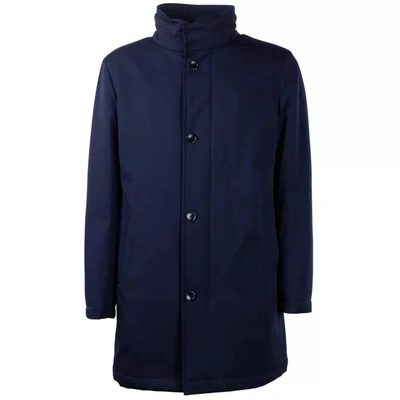 Made In Italy Blue Wool Vergine Jacket In Blue